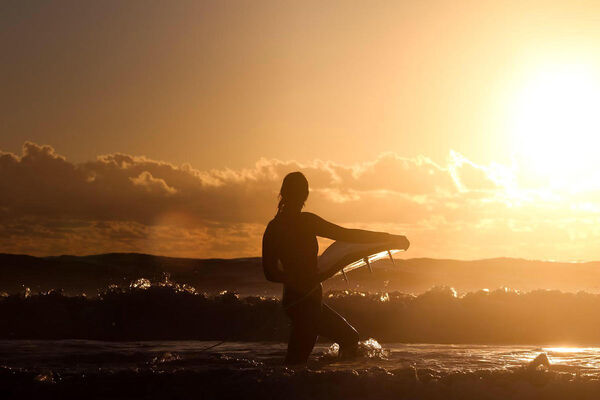Sunset surfing in El Palmar