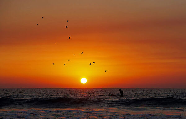 Surfspots Spanien im Sonnenuntergang
