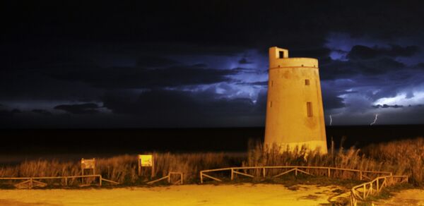 El Palmar in Andalusia at night