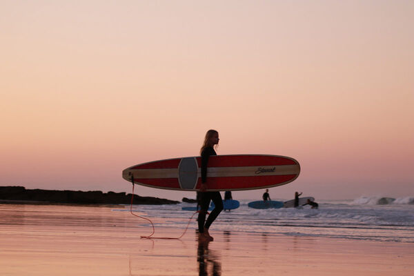 Surf class at the A-Frame Surfcamp Andalusia in El Palmar